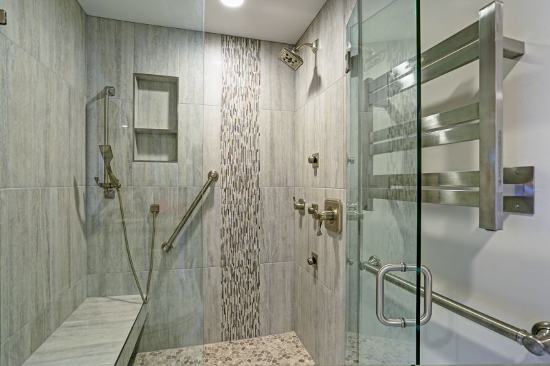 Corner Shower with Sliding Glass Doors
